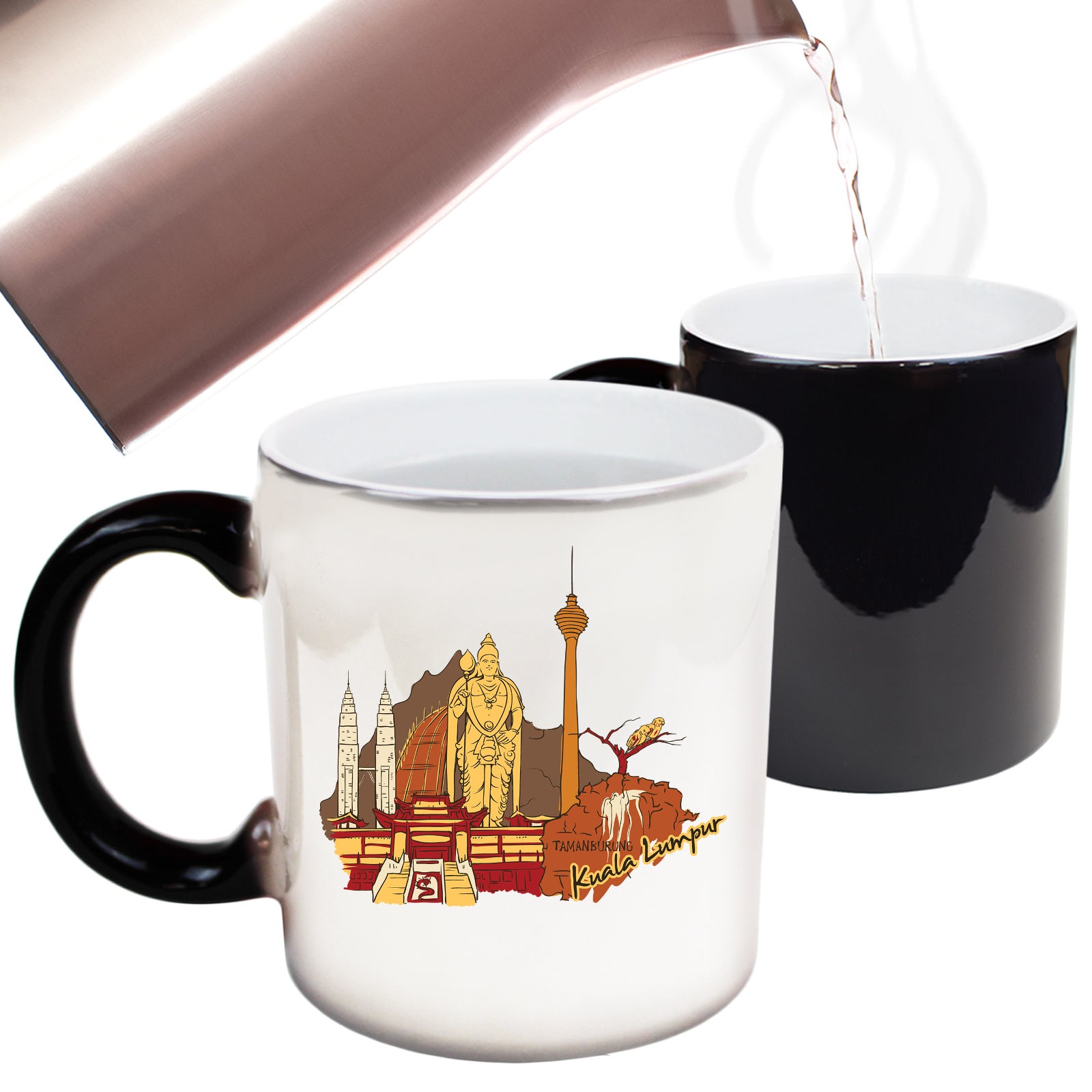 Kuala Lumpur Malaysia Country Flag Destination - Funny Colour Changing Mug