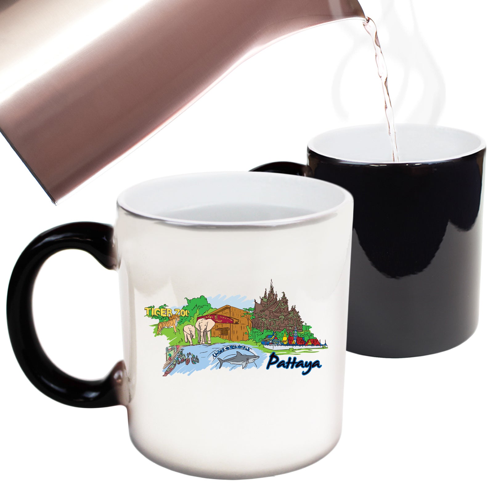 Pattaya Thailand Country Flag Destination - Funny Colour Changing Mug