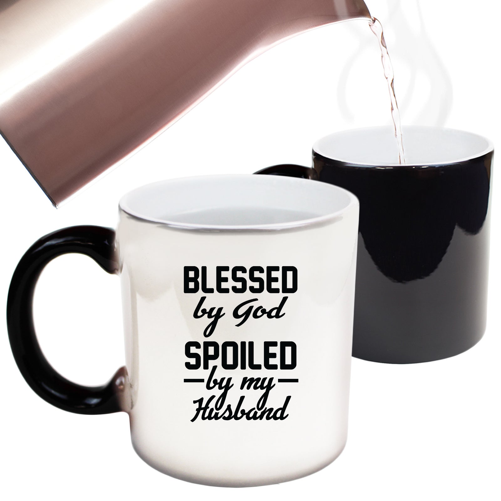 Bledded By God Spoiled By My Husband - Funny Colour Changing Mug