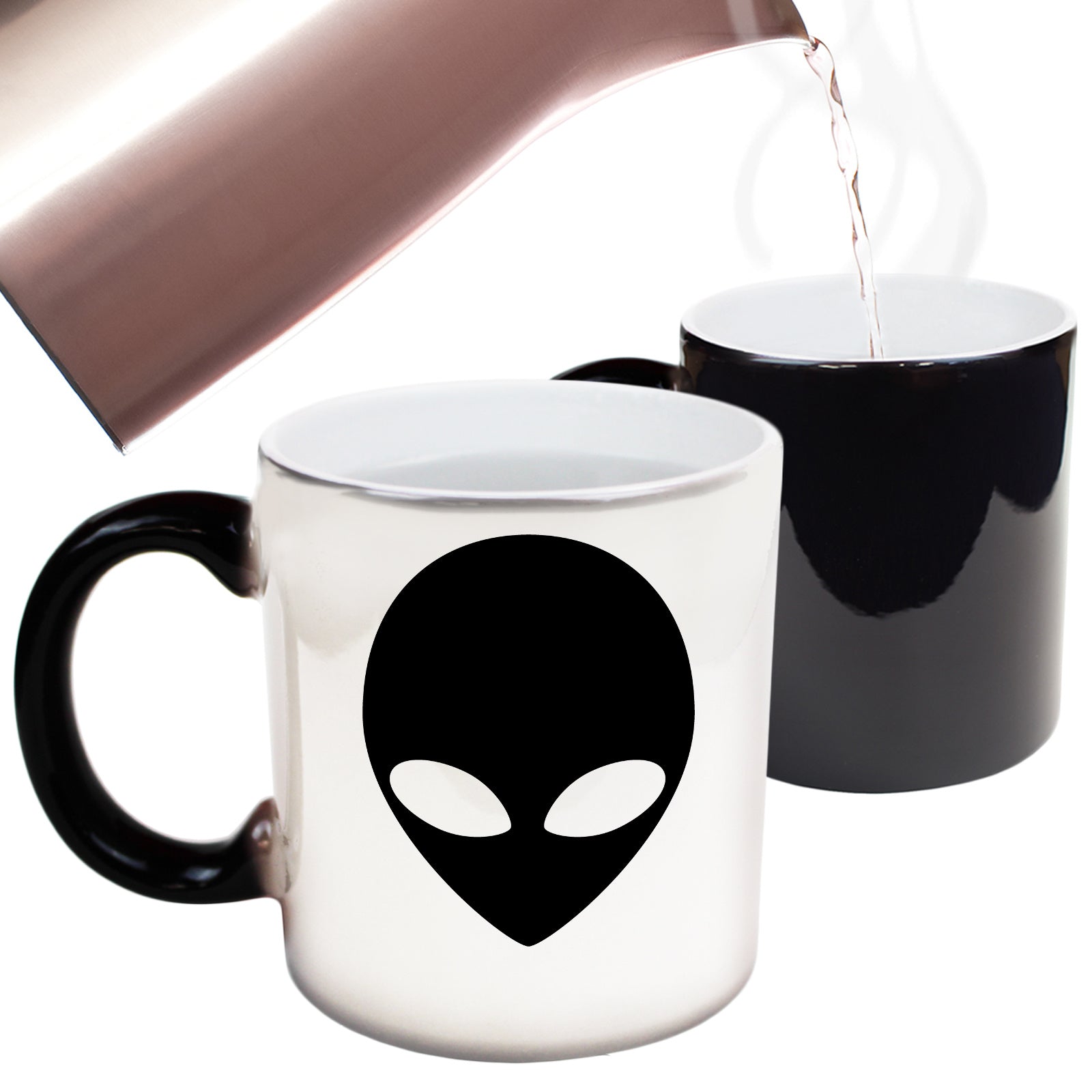 Alien Head Black - Funny Colour Changing Mug
