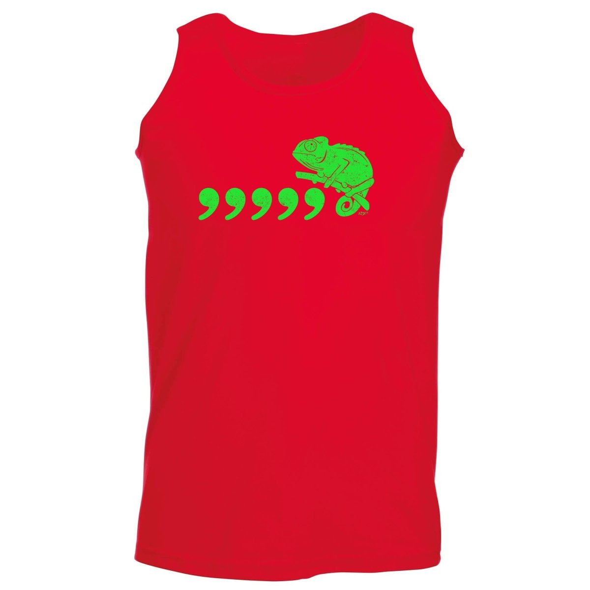 Comma Chameleon 80'S Retro - Funny Novelty Vest Singlet Unisex Tank Top - 123t Australia | Funny T-Shirts Mugs Novelty Gifts