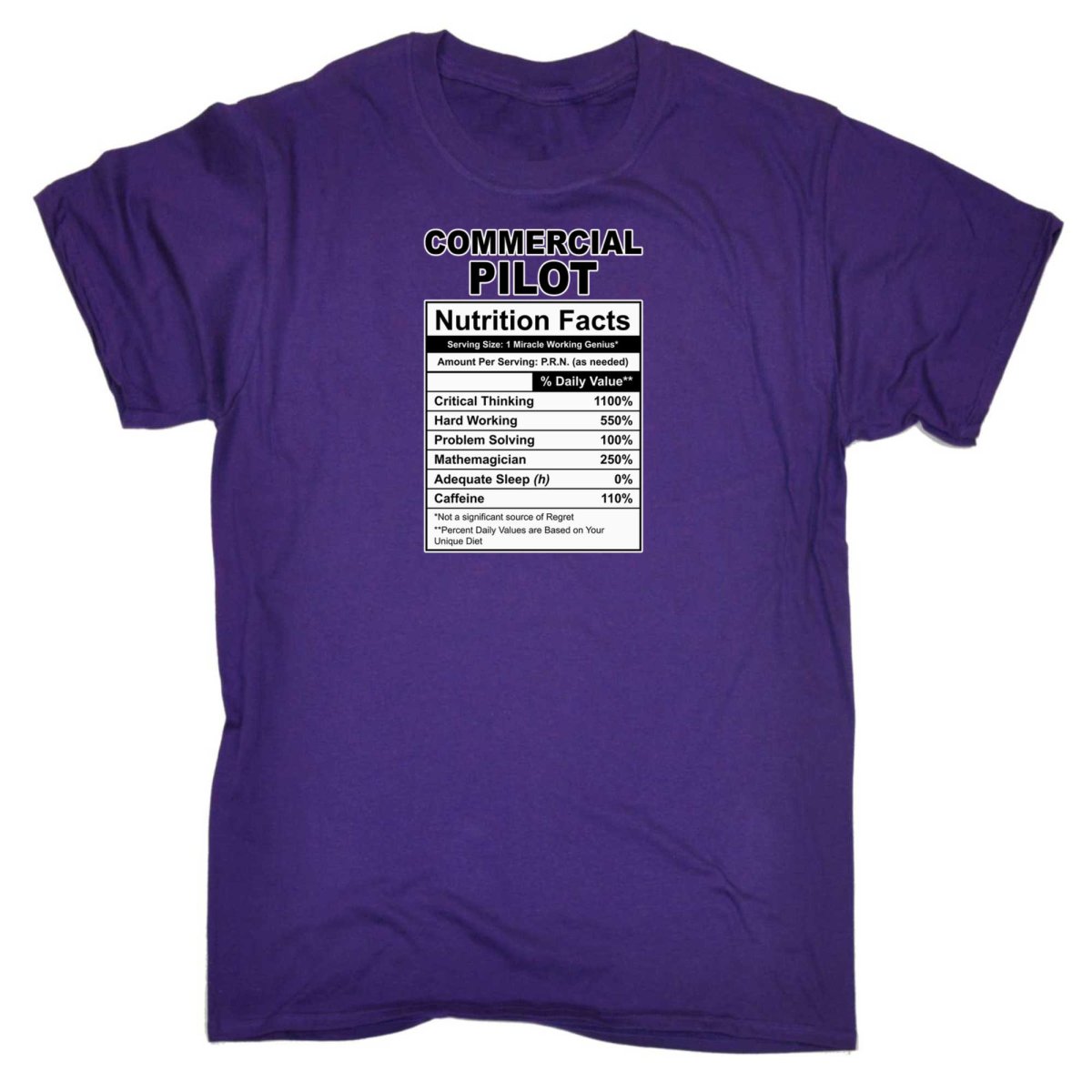 Commercial Pilot Nutrition Facts - Mens Funny T-Shirt Tshirts - 123t Australia | Funny T-Shirts Mugs Novelty Gifts