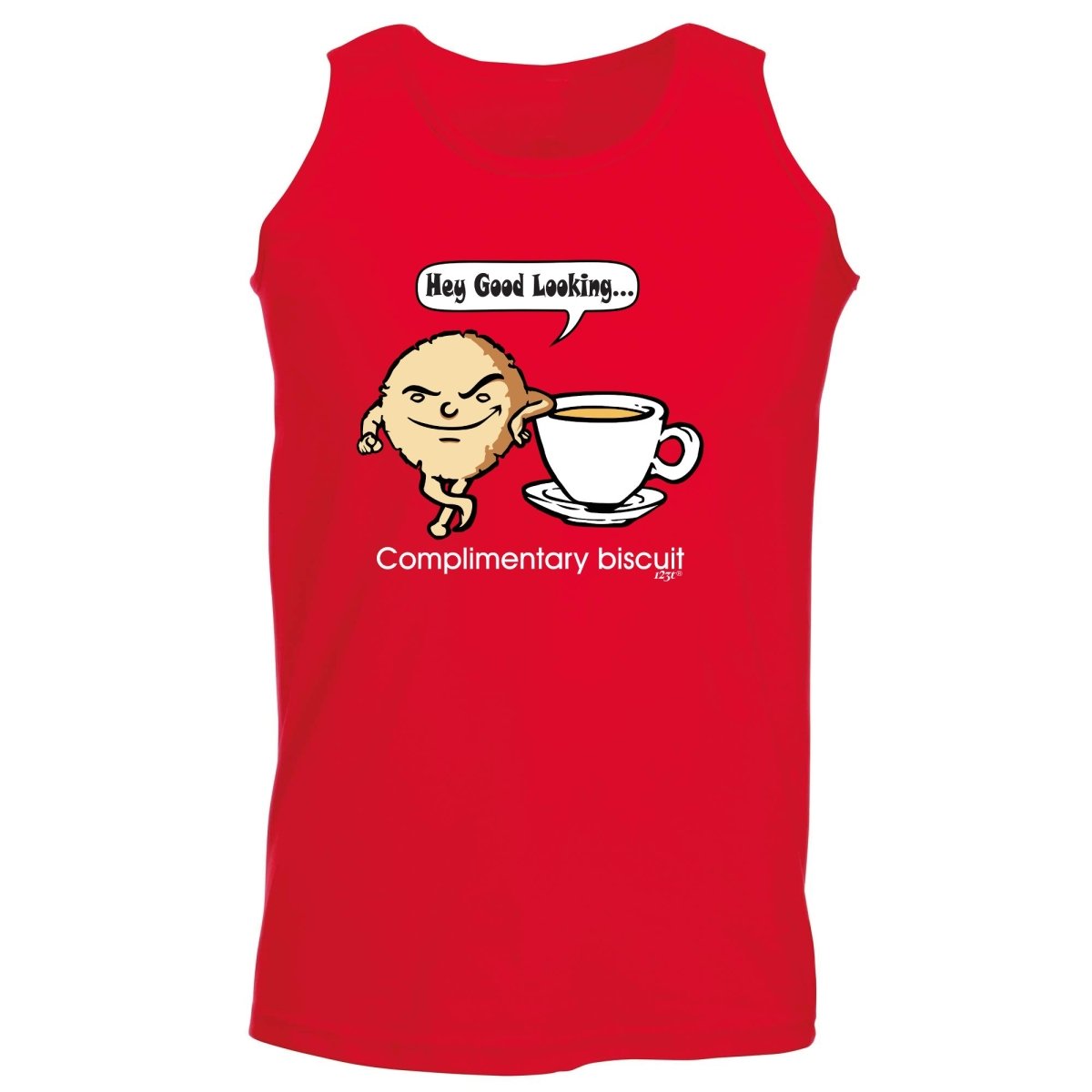Complimentary Biscuit Coffee - Funny Novelty Vest Singlet Unisex Tank Top - 123t Australia | Funny T-Shirts Mugs Novelty Gifts