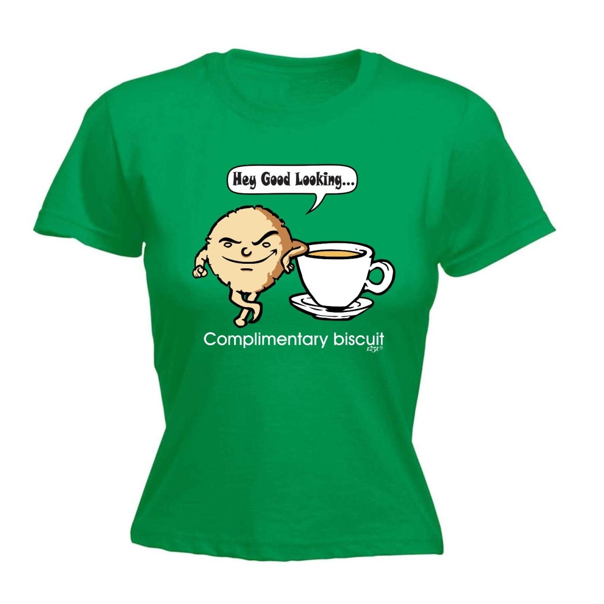 Complimentary Biscuit Coffee - Funny Novelty Womens T-Shirt T Shirt Tshirt - 123t Australia | Funny T-Shirts Mugs Novelty Gifts