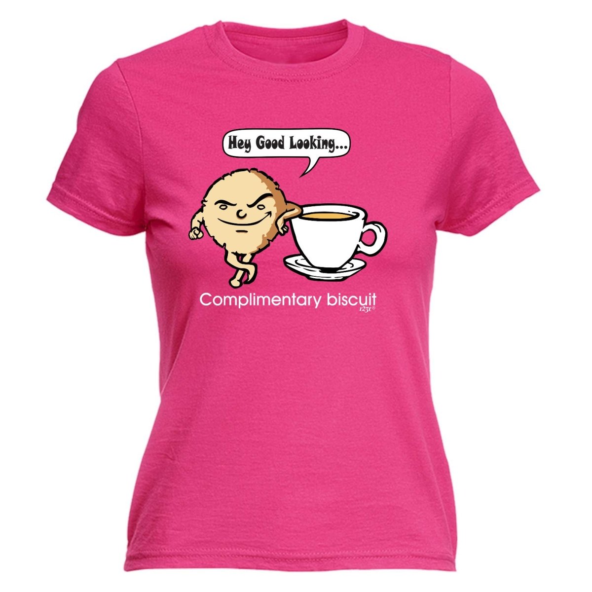 Complimentary Biscuit Coffee - Funny Novelty Womens T-Shirt T Shirt Tshirt - 123t Australia | Funny T-Shirts Mugs Novelty Gifts