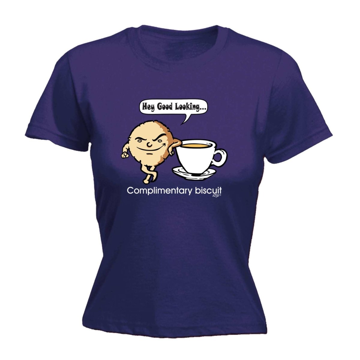 Complimentary Biscuit Coffee - Funny Novelty Womens T-Shirt T Shirt Tshirt - 123t Australia | Funny T-Shirts Mugs Novelty Gifts