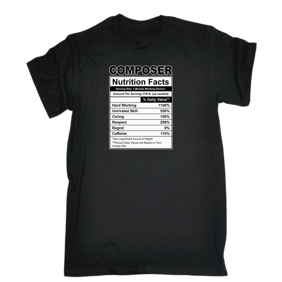 Composer Nutrition Facts - Mens Funny T-Shirt Tshirts - 123t Australia | Funny T-Shirts Mugs Novelty Gifts