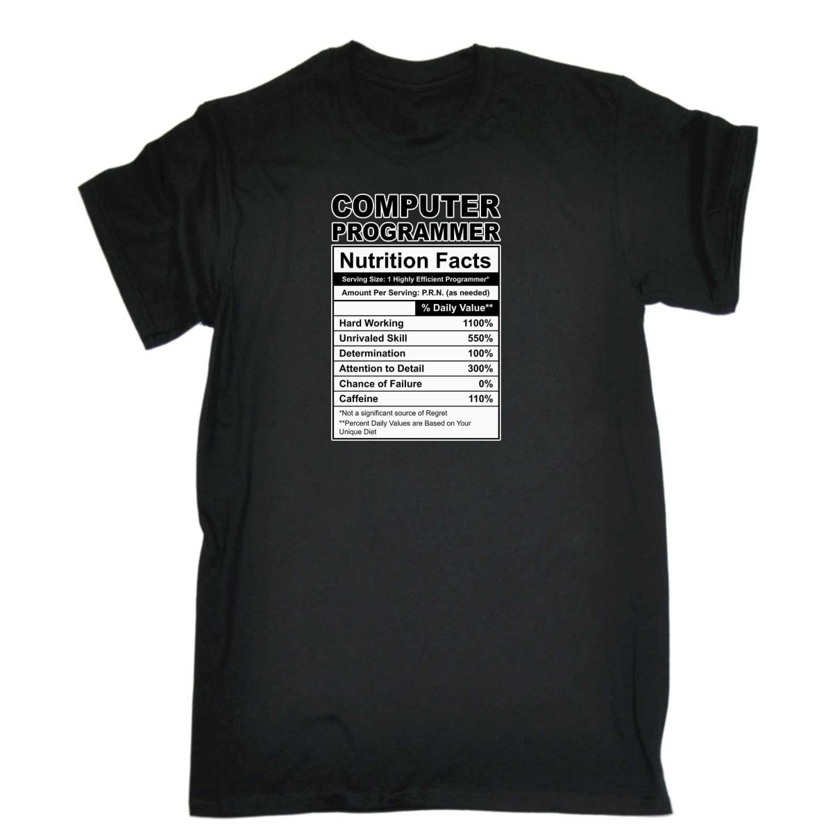 Computer Programmer Nutrition Facts - Mens Funny T-Shirt Tshirts - 123t Australia | Funny T-Shirts Mugs Novelty Gifts