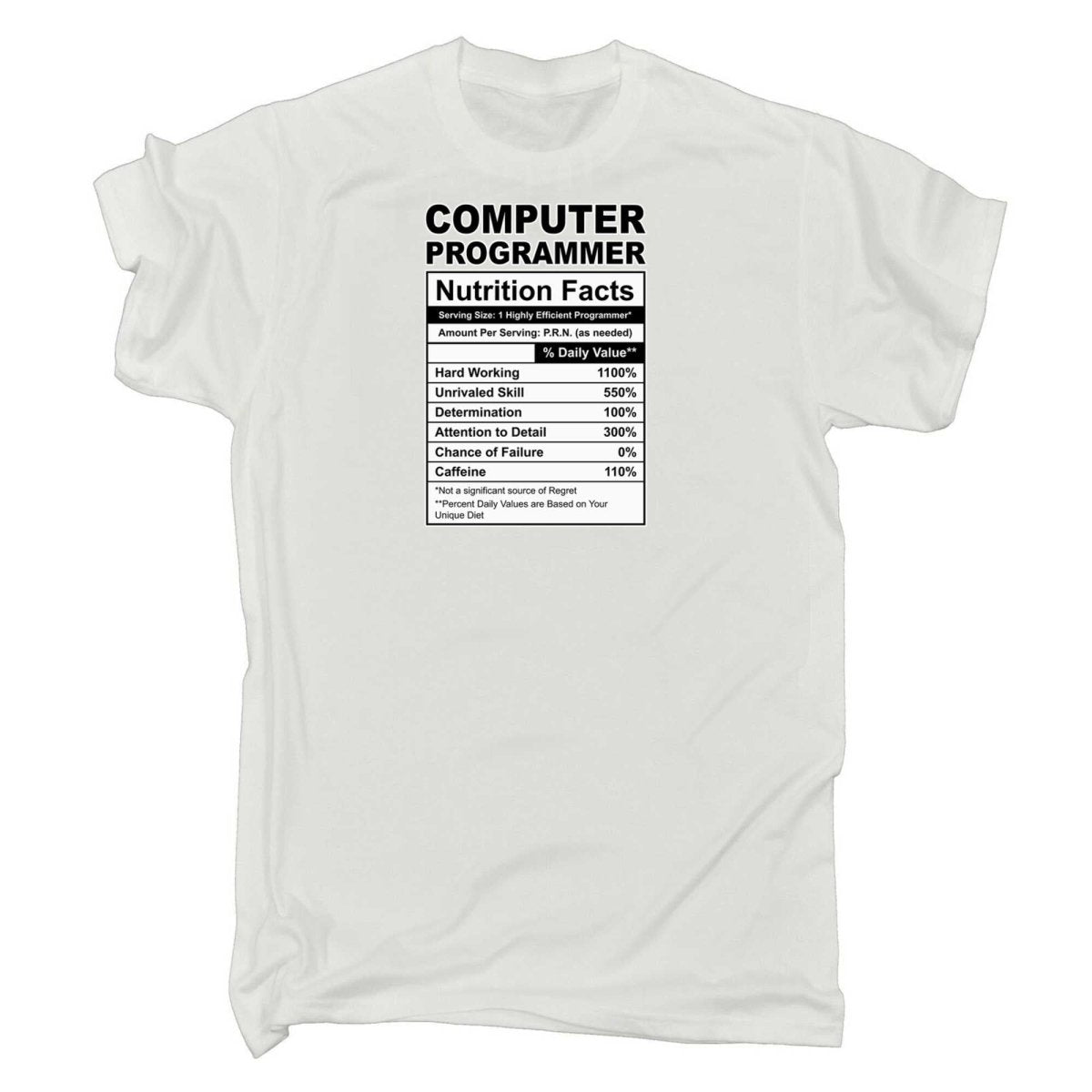 Computer Programmer Nutrition Facts - Mens Funny T-Shirt Tshirts - 123t Australia | Funny T-Shirts Mugs Novelty Gifts