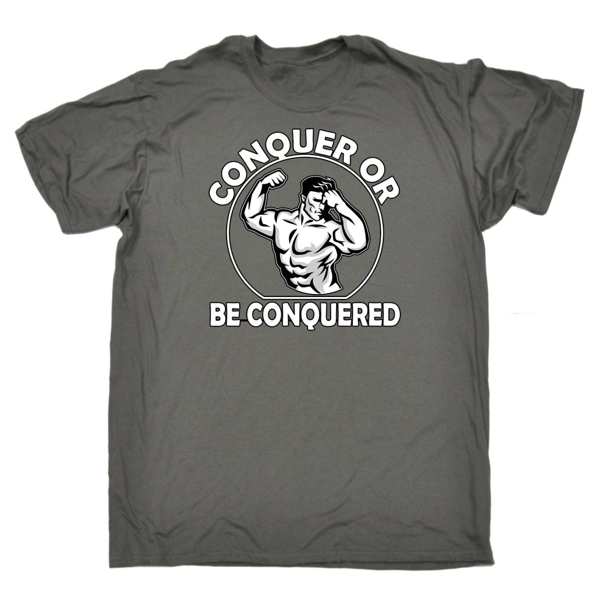 Conquer Or Be Conquered Gym Bodybuilding Weights - Mens Funny T-Shirt Tshirts Tee Shirt - 123t Australia | Funny T-Shirts Mugs Novelty Gifts