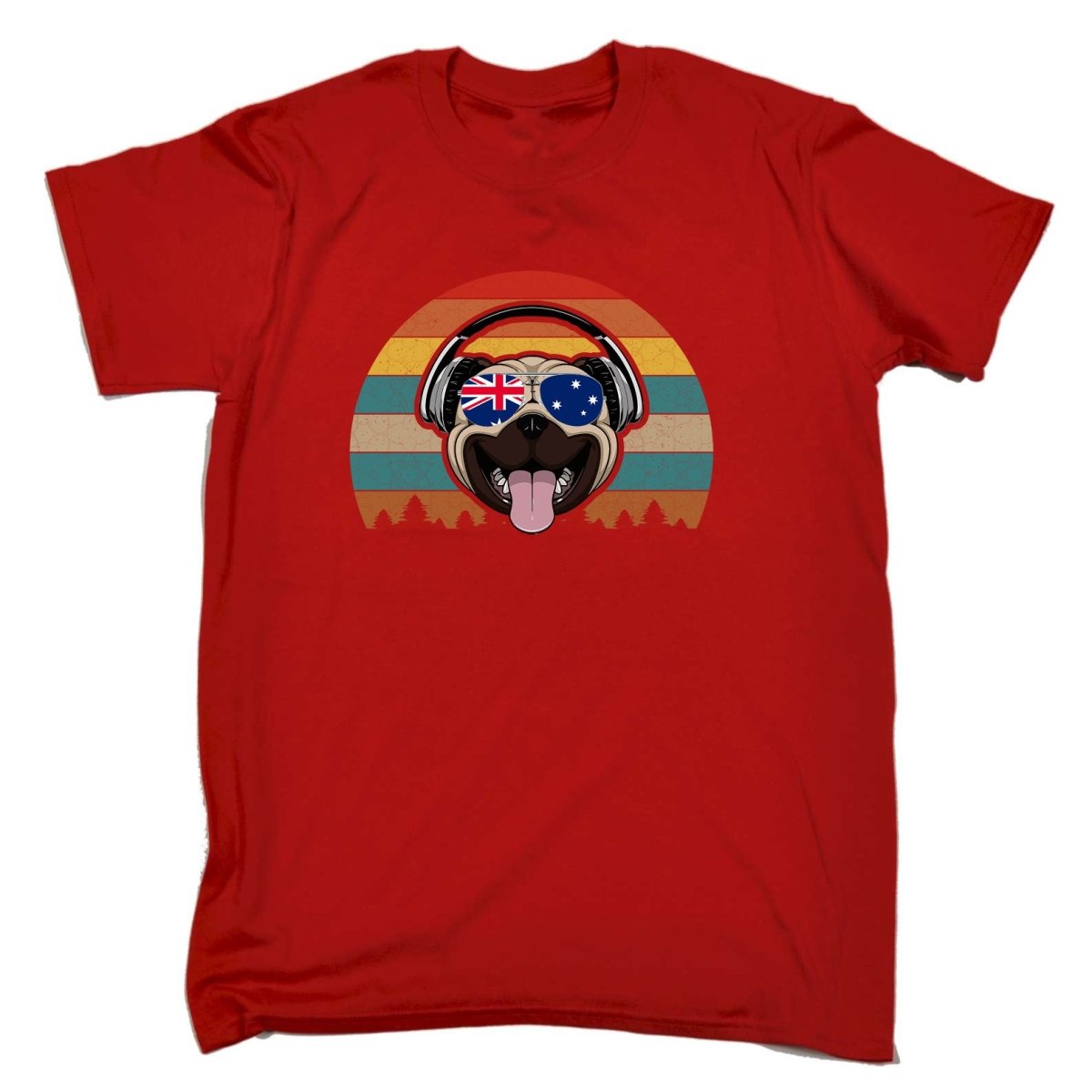 Cool Pug Headphones - Mens Funny T-Shirt Tshirts Tee Shirt - 123t Australia | Funny T-Shirts Mugs Novelty Gifts