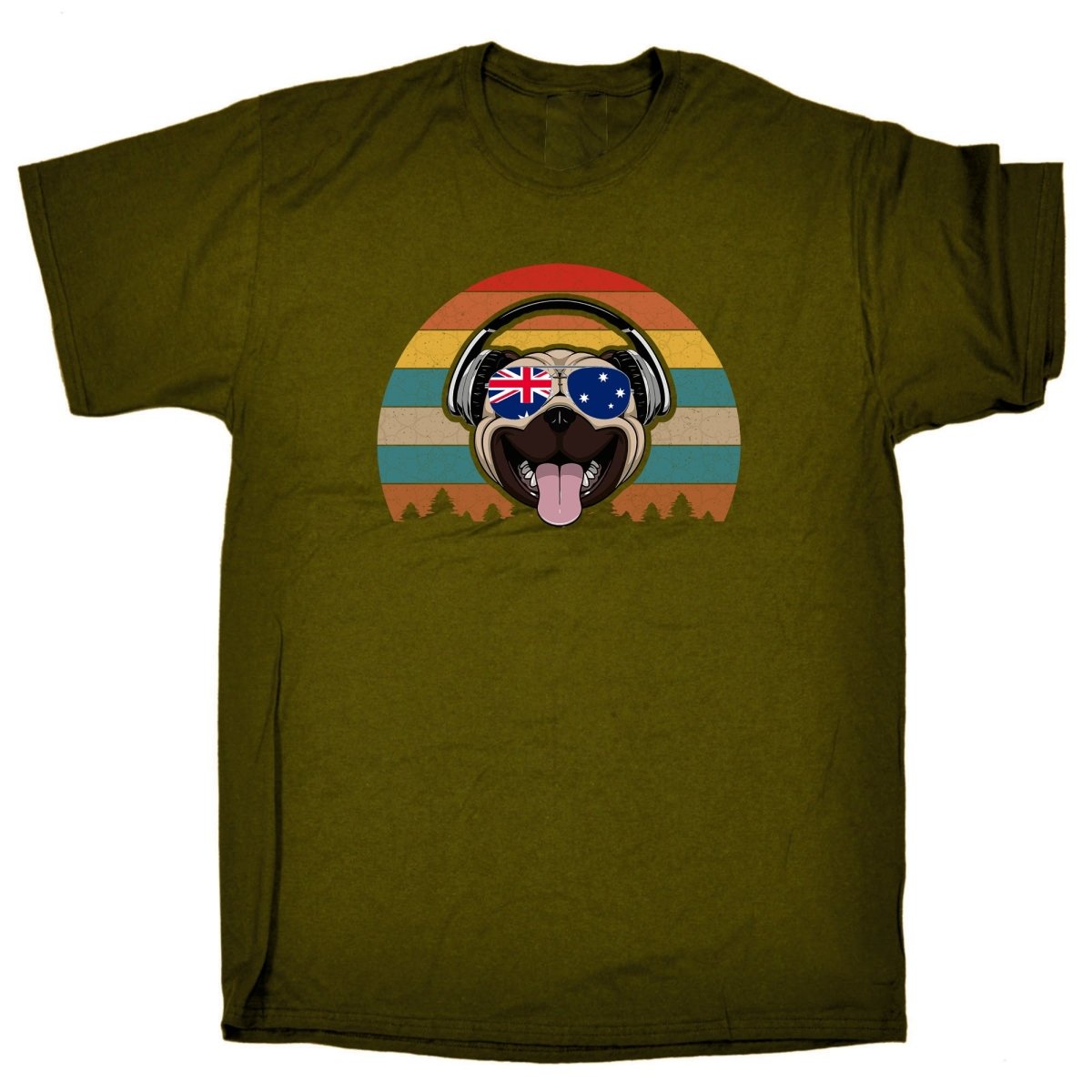 Cool Pug Headphones - Mens Funny T-Shirt Tshirts Tee Shirt - 123t Australia | Funny T-Shirts Mugs Novelty Gifts