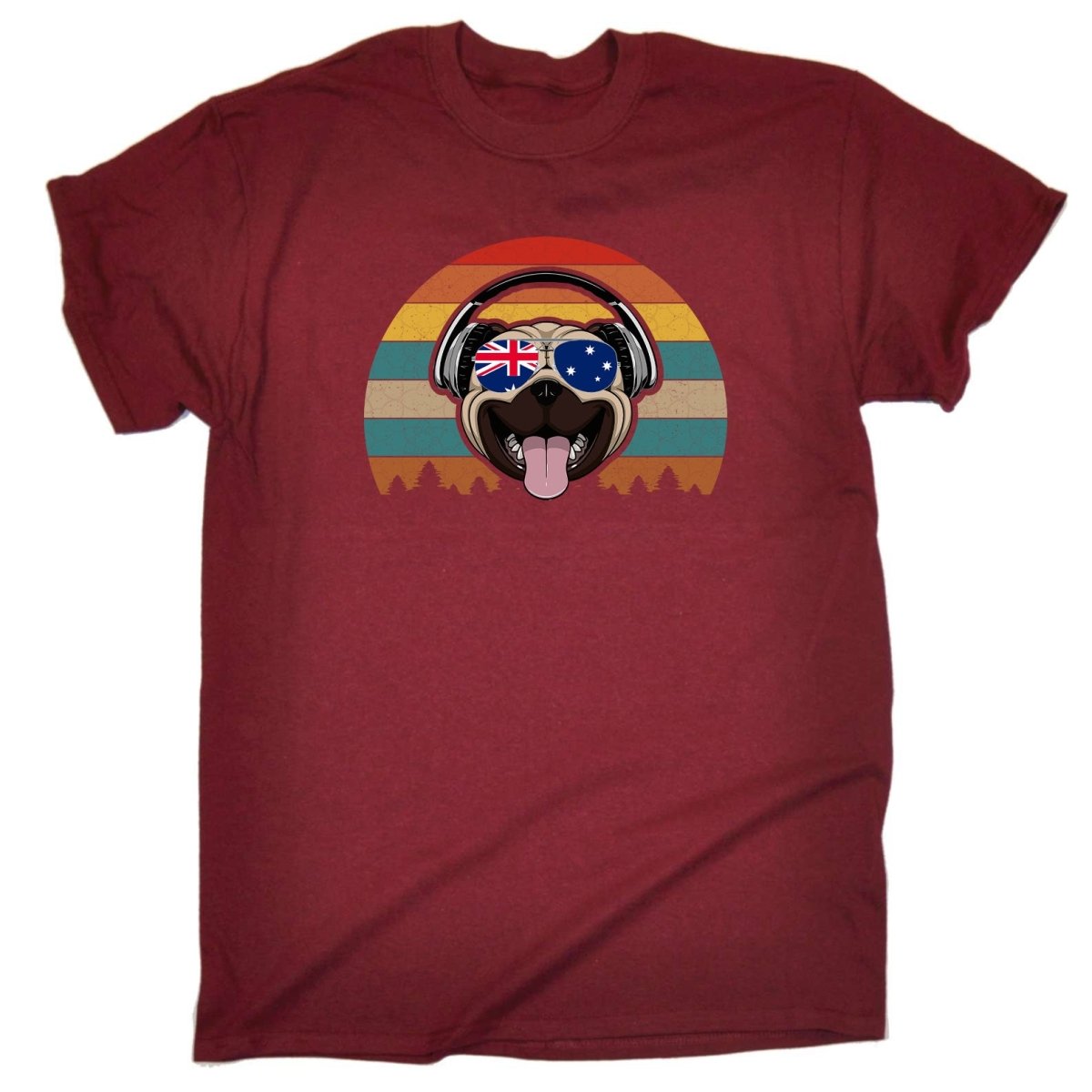 Cool Pug Headphones - Mens Funny T-Shirt Tshirts Tee Shirt - 123t Australia | Funny T-Shirts Mugs Novelty Gifts