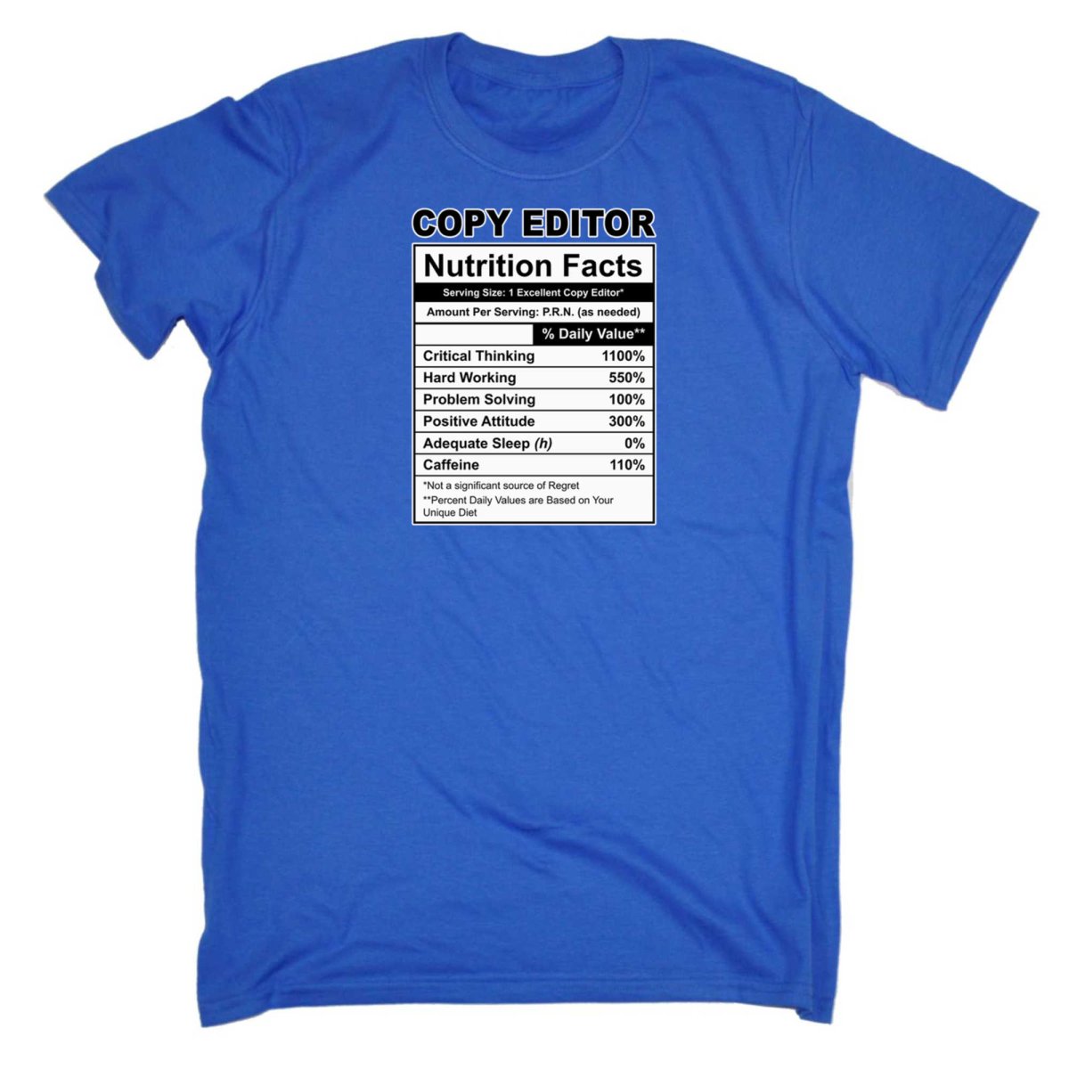 Copy Editor Nutrition Facts - Mens Funny T-Shirt Tshirts - 123t Australia | Funny T-Shirts Mugs Novelty Gifts