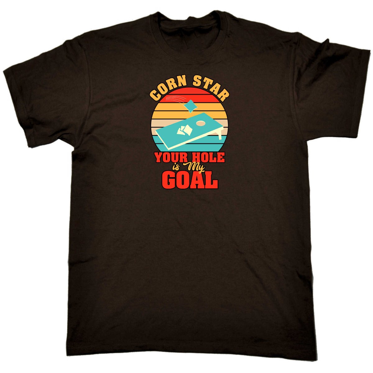 Corn Star Your Hole Is My Goal Cornhole - Mens Funny T-Shirt Tshirts - 123t Australia | Funny T-Shirts Mugs Novelty Gifts