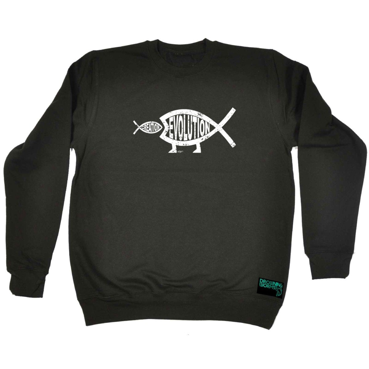 Creation Evolution Fish - Funny Novelty Sweatshirt - 123t Australia | Funny T-Shirts Mugs Novelty Gifts