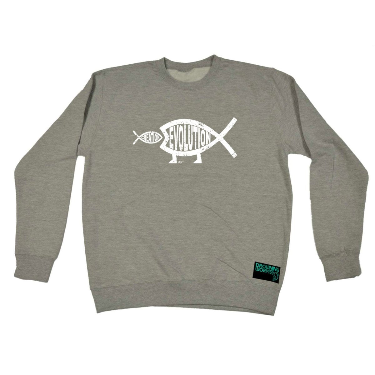 Creation Evolution Fish - Funny Novelty Sweatshirt - 123t Australia | Funny T-Shirts Mugs Novelty Gifts