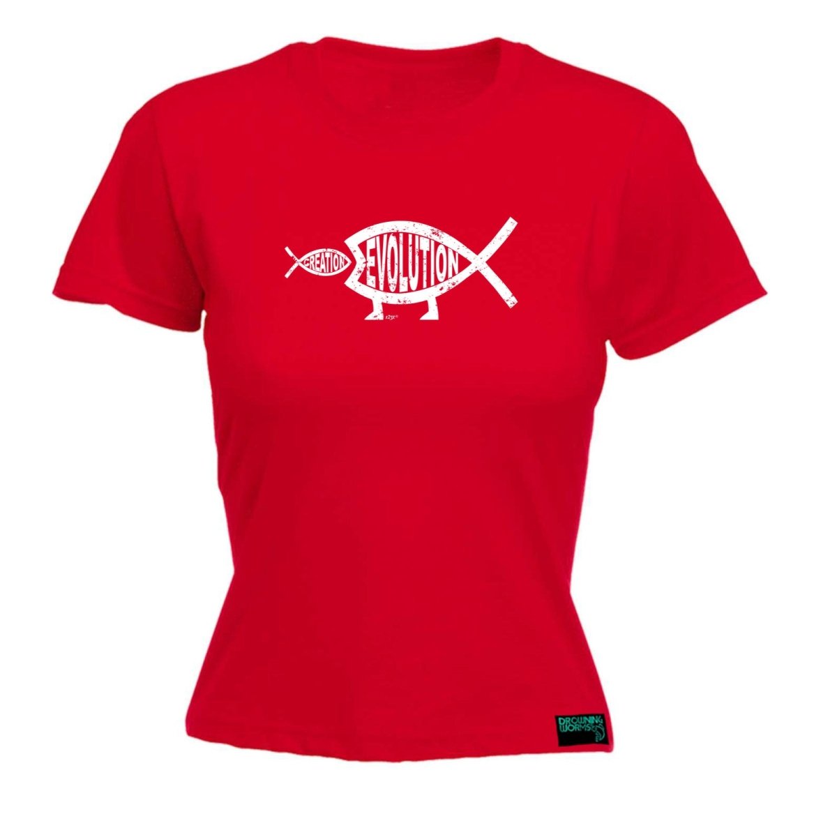 Creation Evolution Fish - Funny Novelty Womens T-Shirt T Shirt Tshirt - 123t Australia | Funny T-Shirts Mugs Novelty Gifts