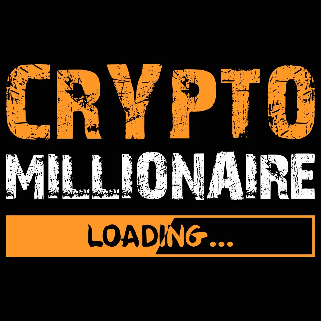 Crypto Millionaire Loading Bitcoin Currency - Mens Funny T-Shirt Tshirts - 123t Australia | Funny T-Shirts Mugs Novelty Gifts