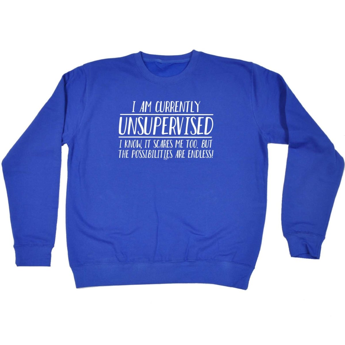Currently Unsupervised Possisilities Endless - Funny Novelty Sweatshirt - 123t Australia | Funny T-Shirts Mugs Novelty Gifts