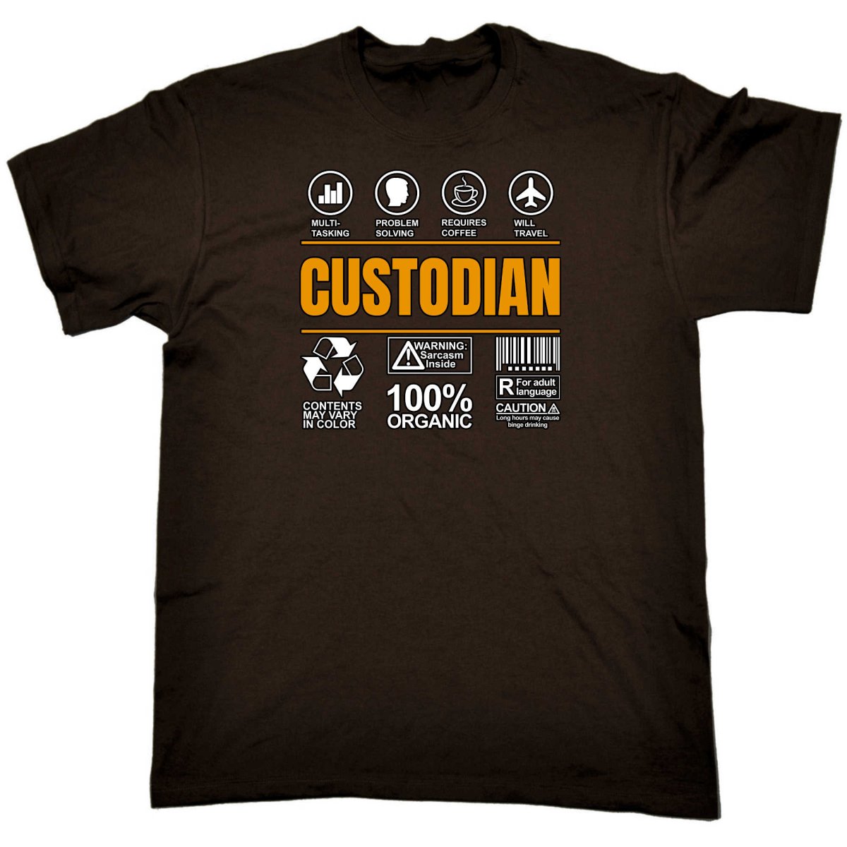 Custodian Sarcastic Humour - Mens Funny T-Shirt Tshirts - 123t Australia | Funny T-Shirts Mugs Novelty Gifts