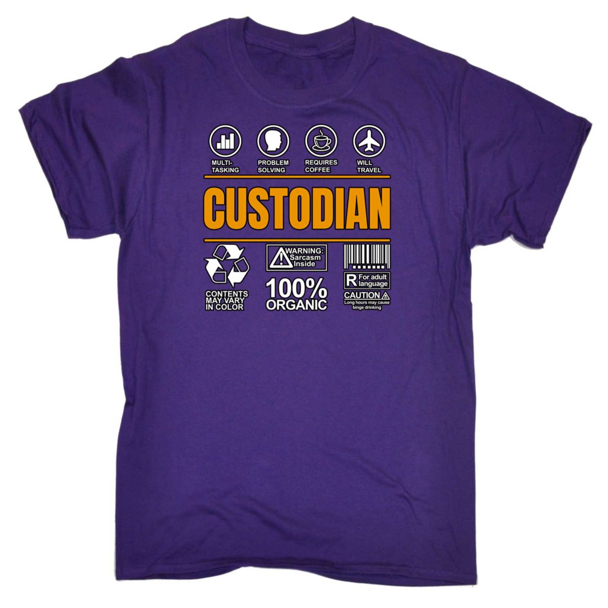 Custodian Sarcastic Humour - Mens Funny T-Shirt Tshirts - 123t Australia | Funny T-Shirts Mugs Novelty Gifts