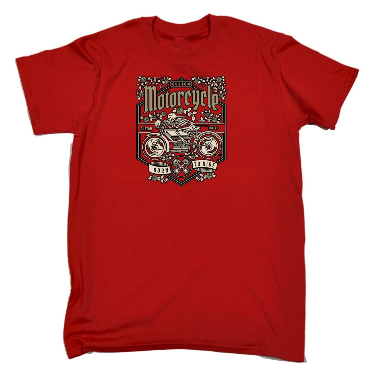 Custom Skull Motorcycle Motorbike - Mens Funny T-Shirt Tshirts - 123t Australia | Funny T-Shirts Mugs Novelty Gifts