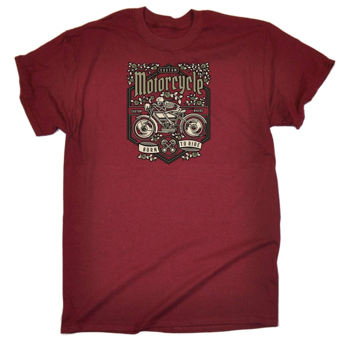 Custom Skull Motorcycle Motorbike - Mens Funny T-Shirt Tshirts - 123t Australia | Funny T-Shirts Mugs Novelty Gifts