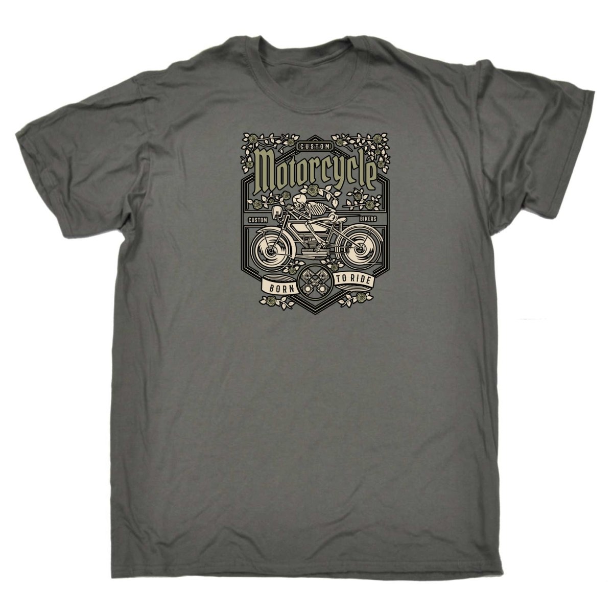 Custom Skull Motorcycle Motorbike - Mens Funny T-Shirt Tshirts - 123t Australia | Funny T-Shirts Mugs Novelty Gifts