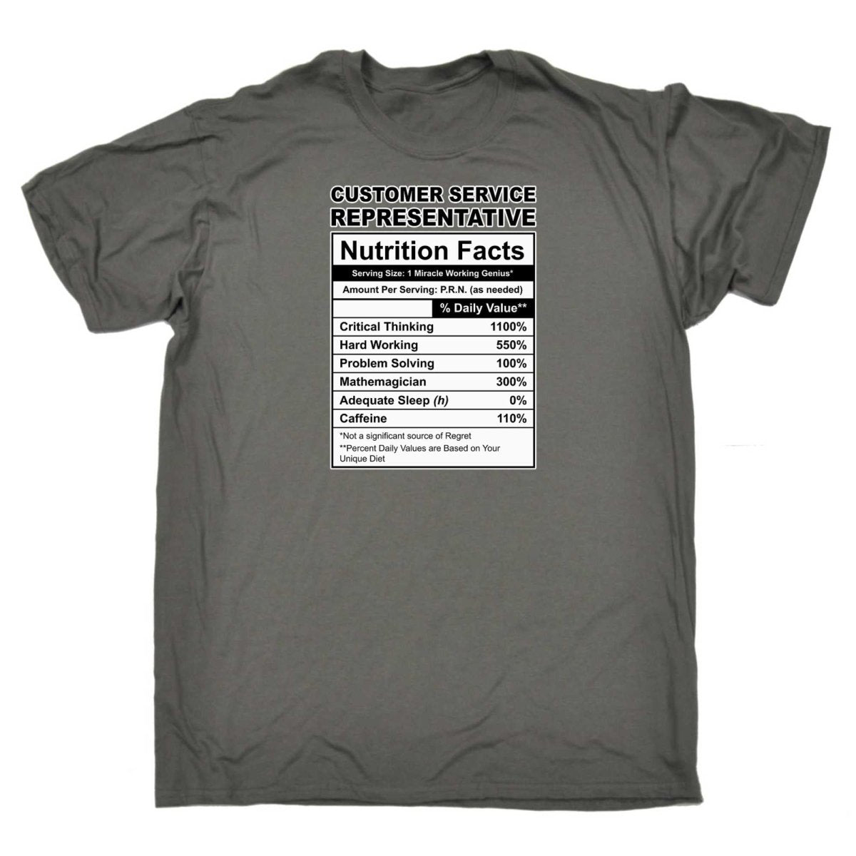 Customer Service Representative Nutrition Facts - Mens Funny T-Shirt Tshirts - 123t Australia | Funny T-Shirts Mugs Novelty Gifts