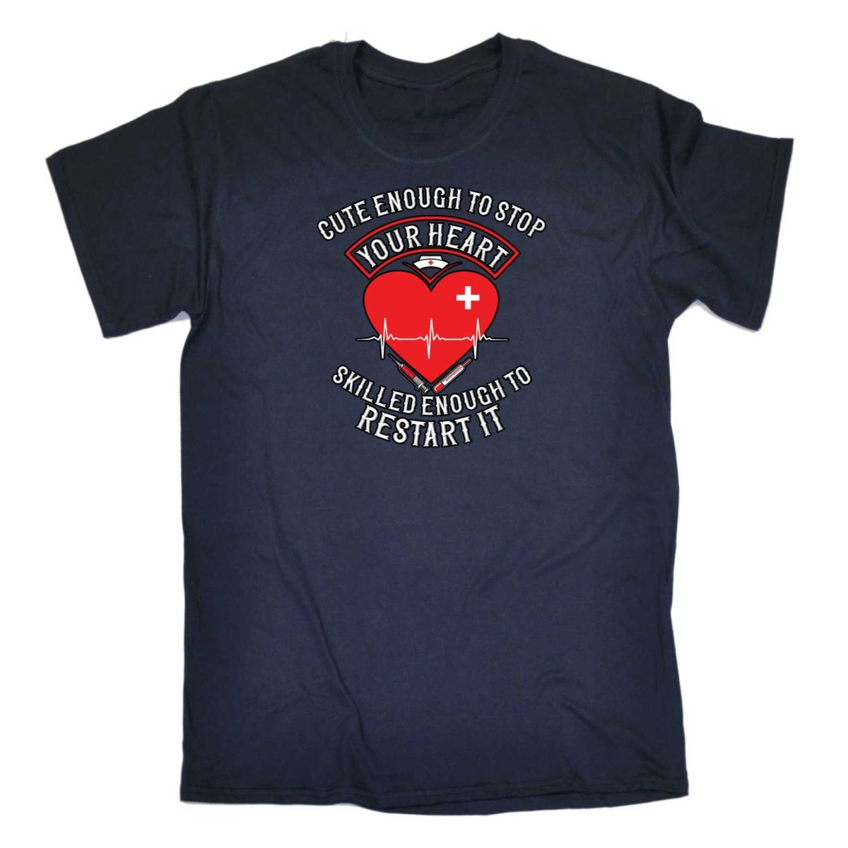 Cute Enough To Stop Your Heart V2 - Mens Funny T-Shirt Tshirts - 123t Australia | Funny T-Shirts Mugs Novelty Gifts