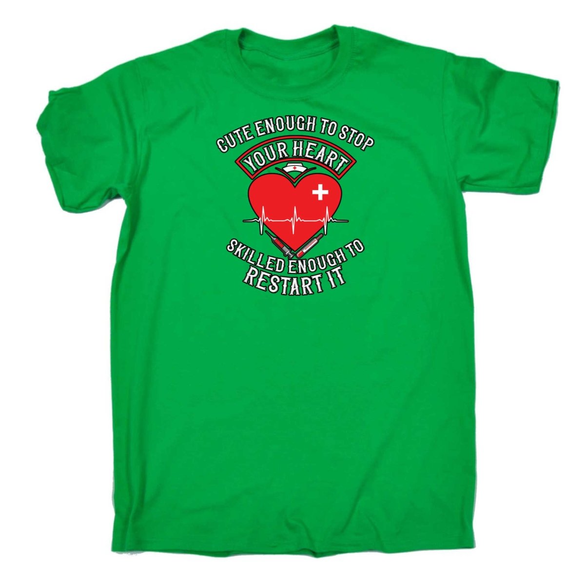 Cute Enough To Stop Your Heart V2 - Mens Funny T-Shirt Tshirts - 123t Australia | Funny T-Shirts Mugs Novelty Gifts