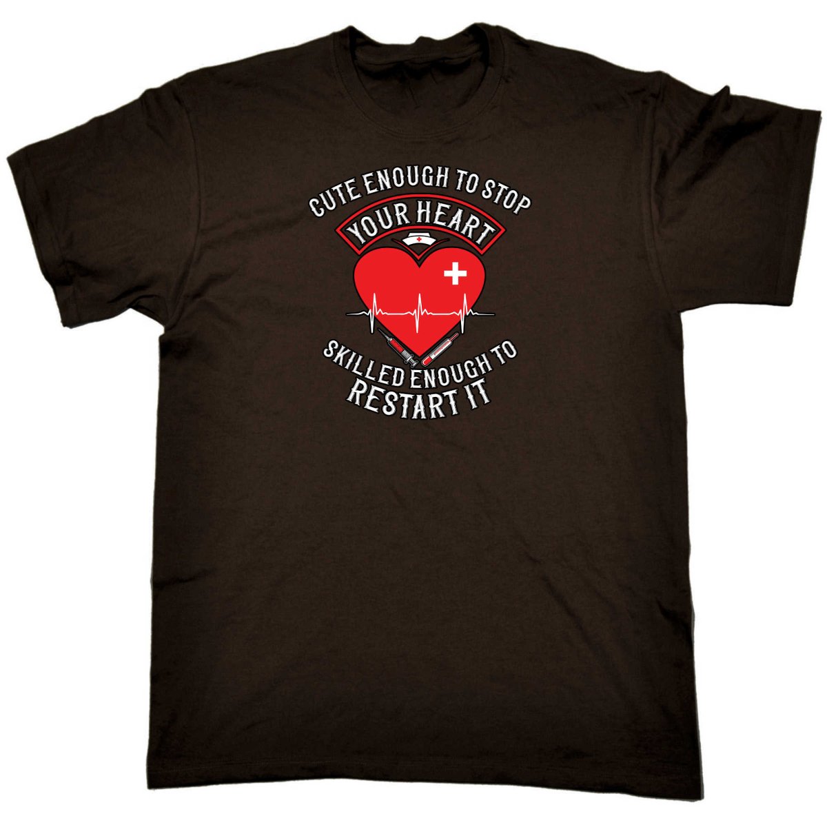 Cute Enough To Stop Your Heart V2 - Mens Funny T-Shirt Tshirts - 123t Australia | Funny T-Shirts Mugs Novelty Gifts