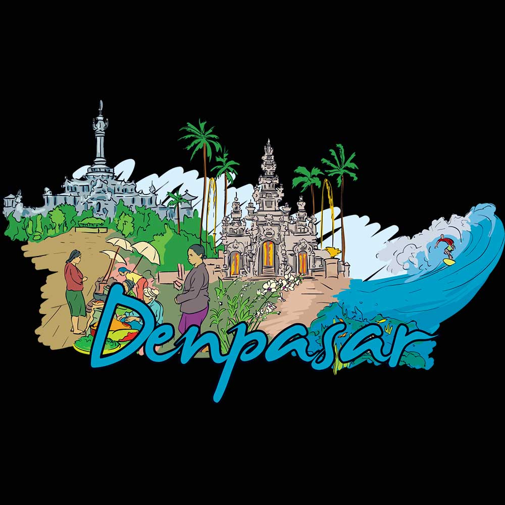 Denpasar Indonesian Bali Country Flag Destination - Mens 123t Funny T-Shirt Tshirts