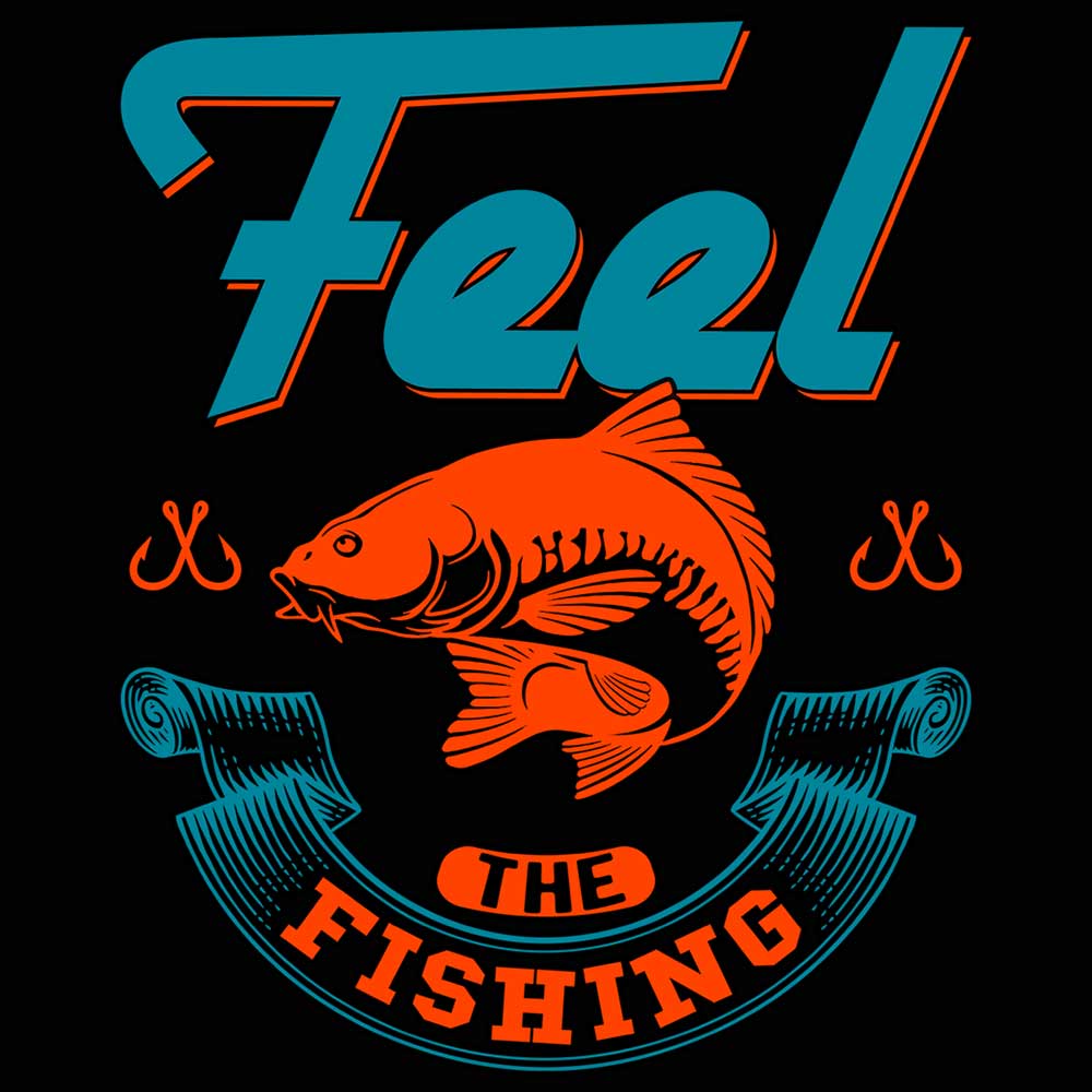 Feel The Fishing - Mens 123t Funny T-Shirt Tshirts