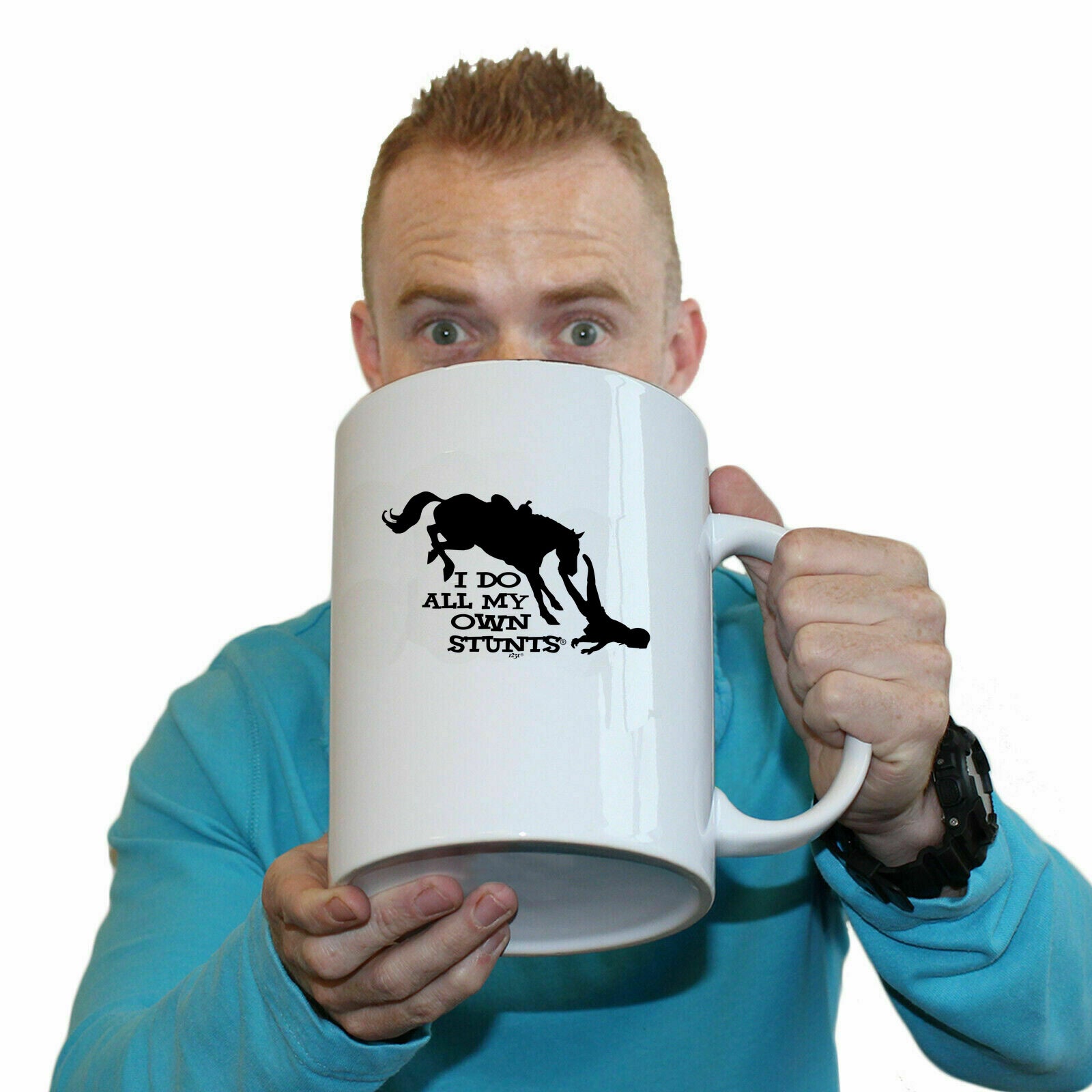 Horse Do All My Own Stunts - Funny Giant 2 Litre Mug Cup