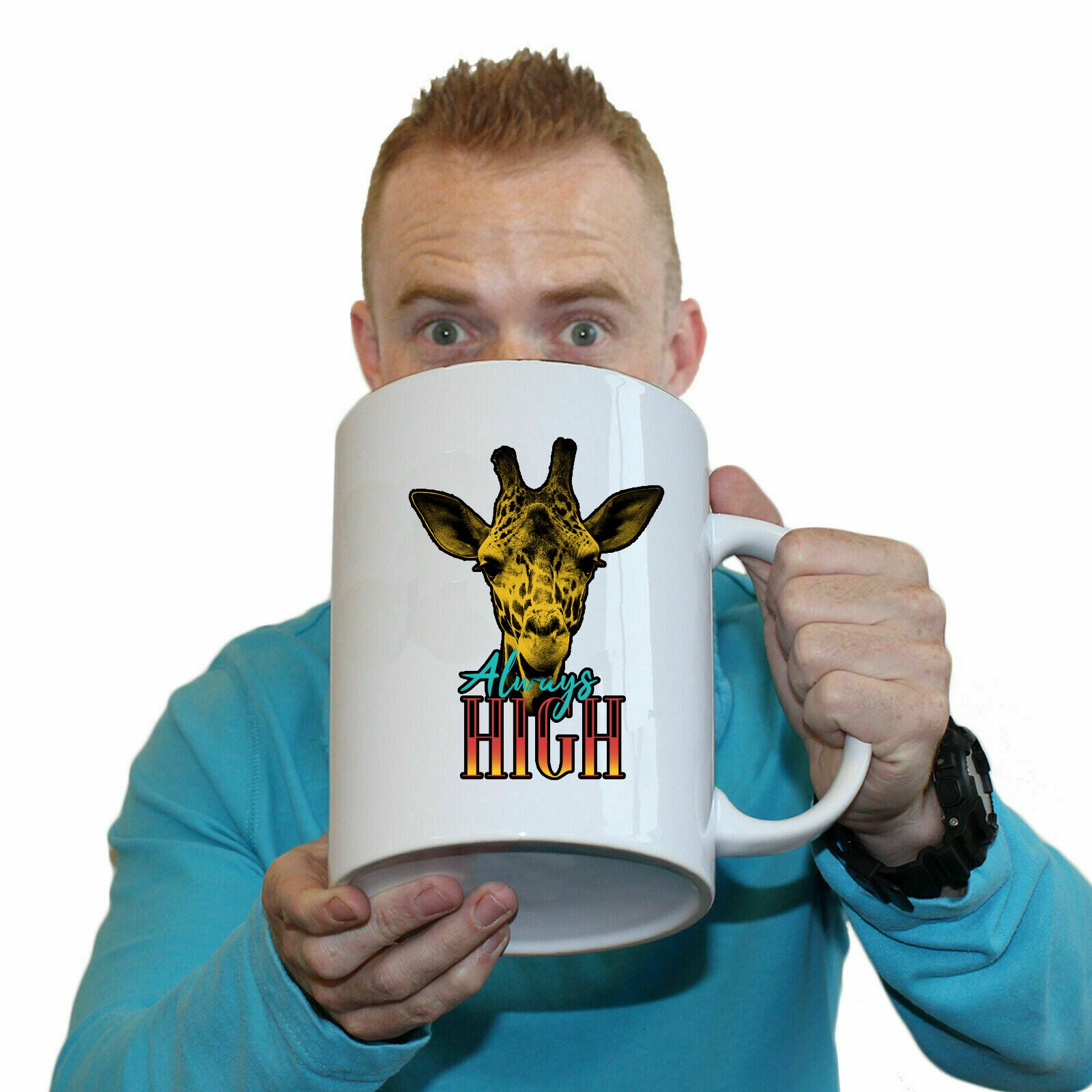 Always High Giraffe - Funny Giant 2 Litre Mug