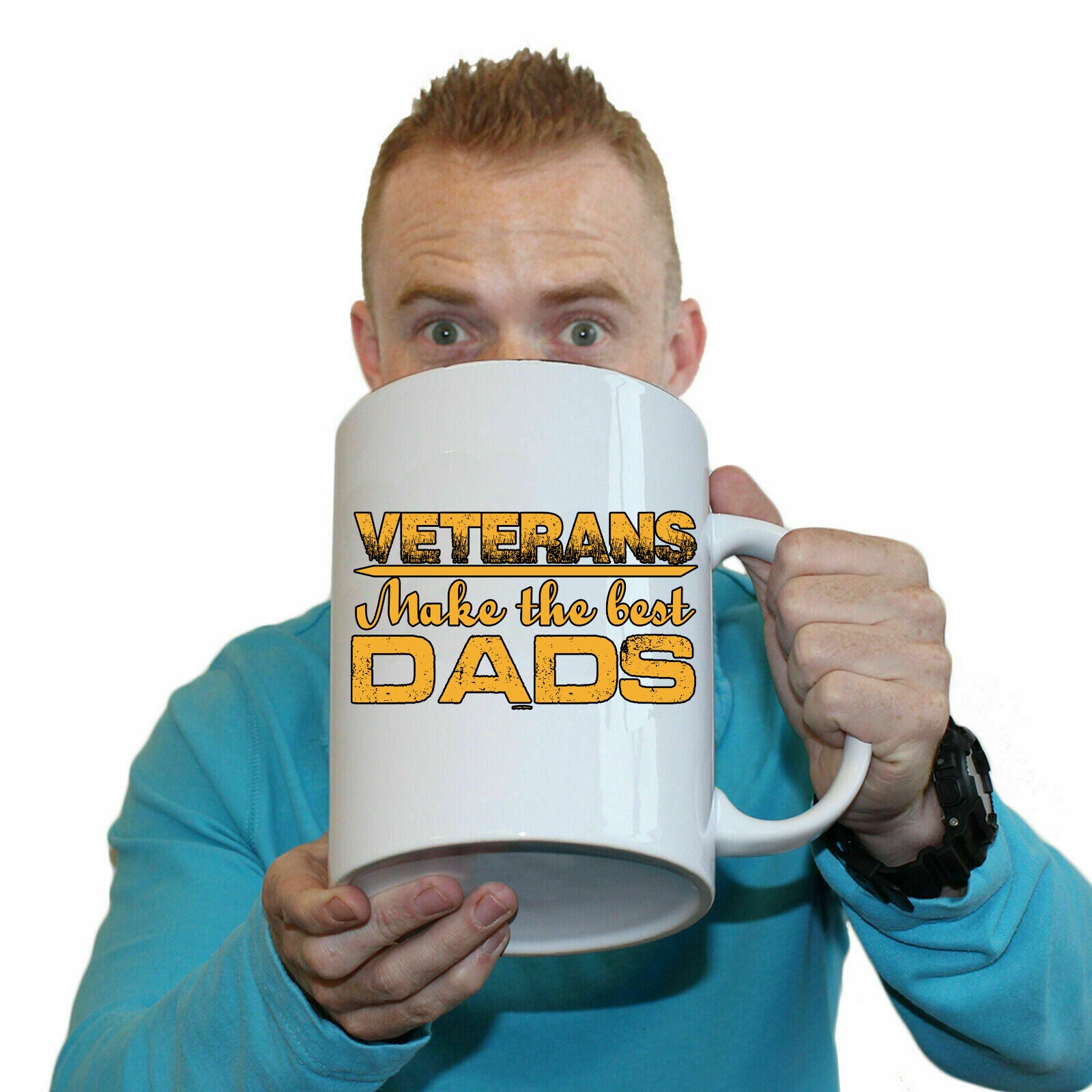 Veterans Make The Best Dads Dad Father - Funny Giant 2 Litre Mug