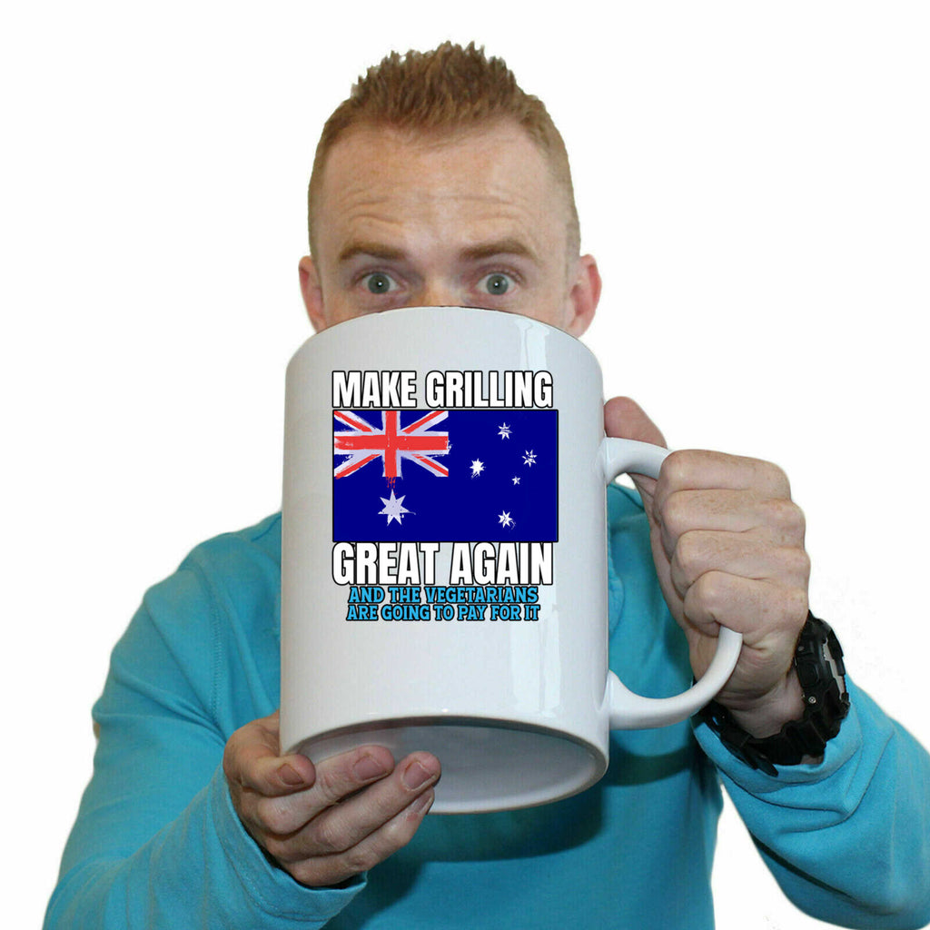 Make Grilling Great Again Bbq Joke Australia Flag - Funny Giant 2 Litre Mug