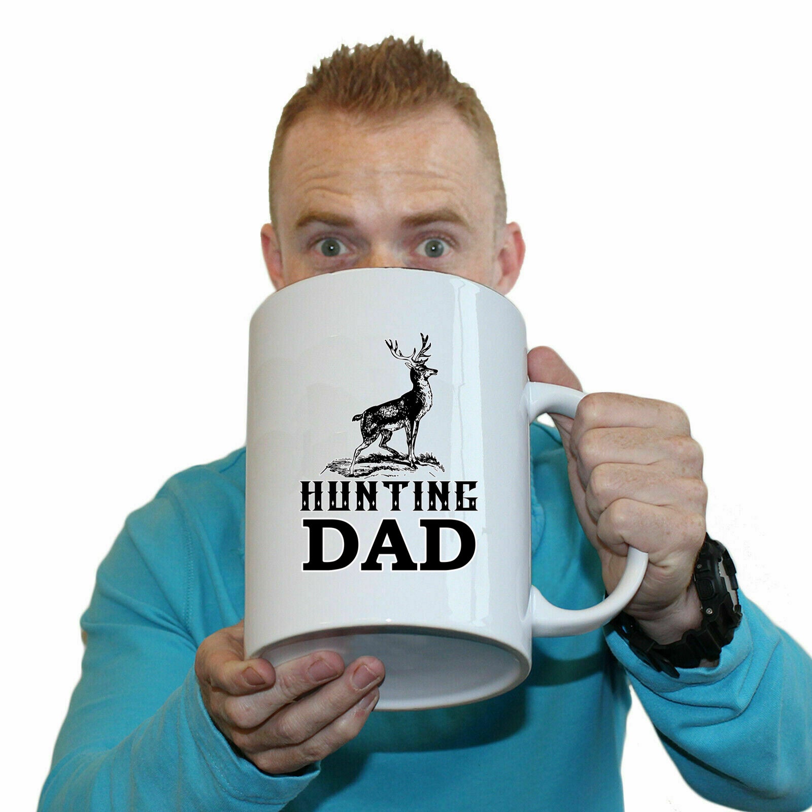 Hunting Dad Hunt Deer - Funny Giant 2 Litre Mug