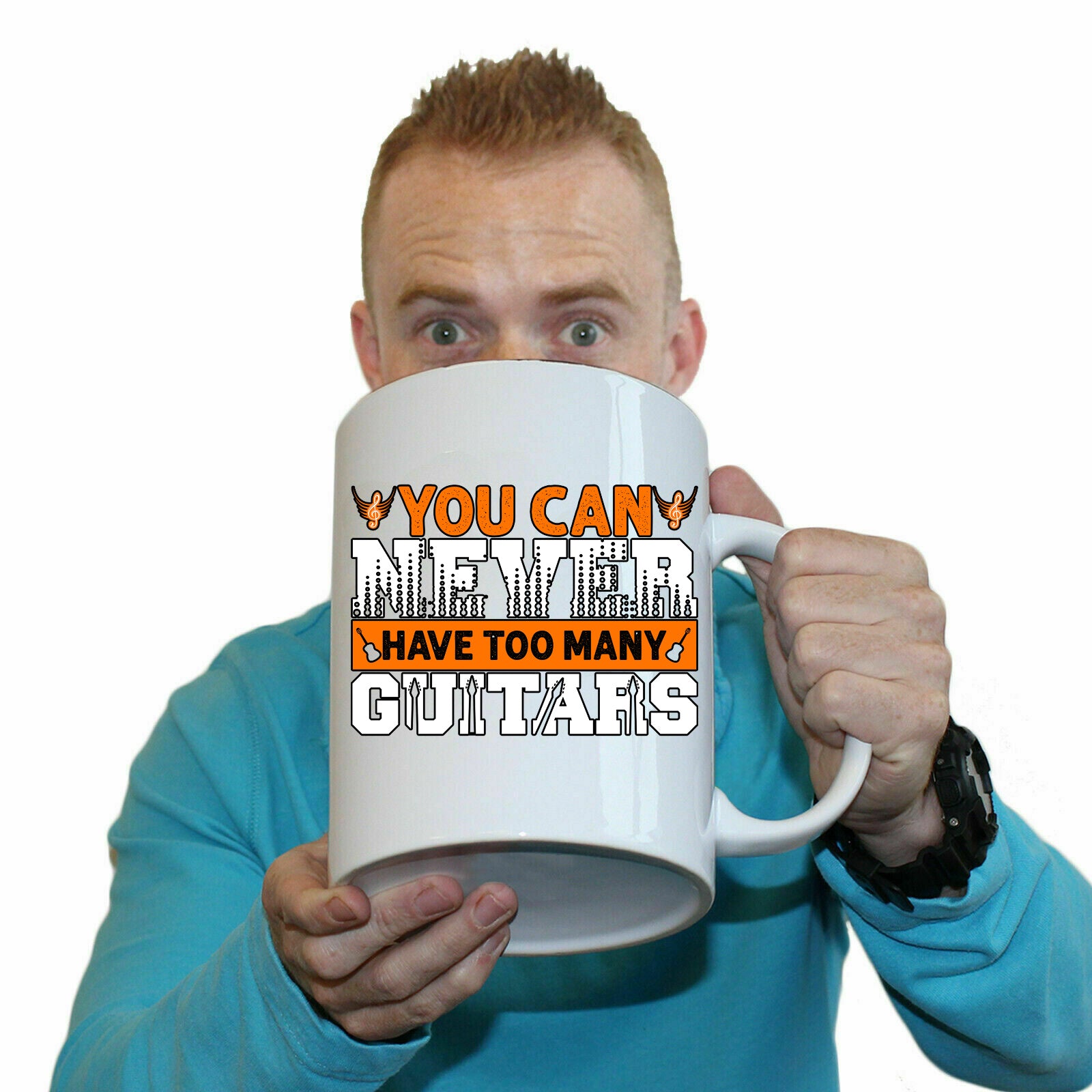 You Can Niver Have Too Many Guitars Electric Bass Guitar - Funny Giant 2 Litre Mug