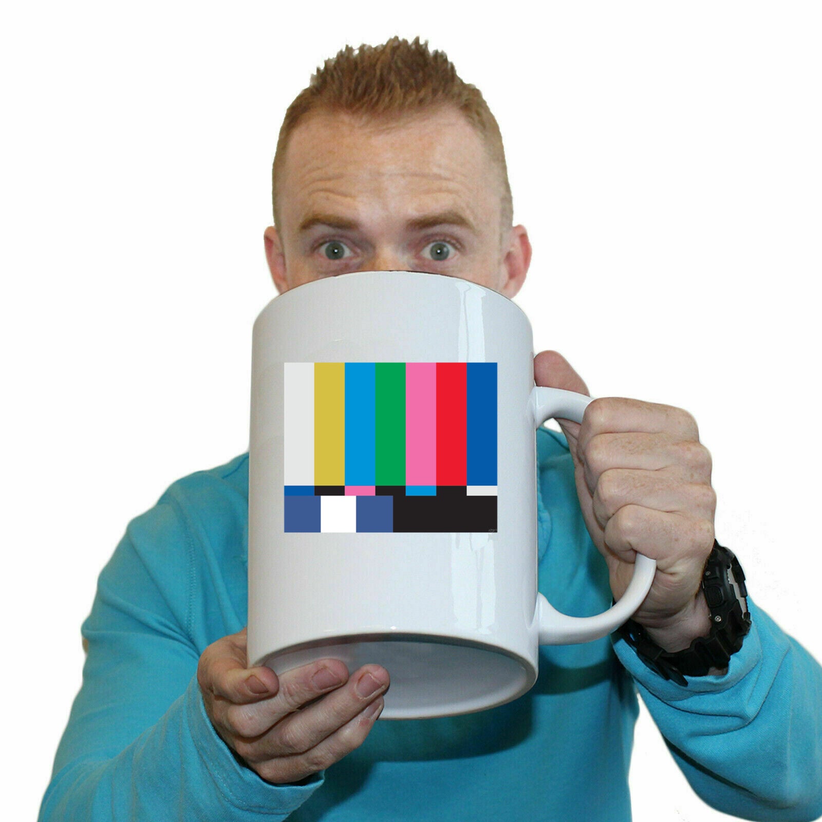 Tv Colour Test Screen - Funny Giant 2 Litre Mug