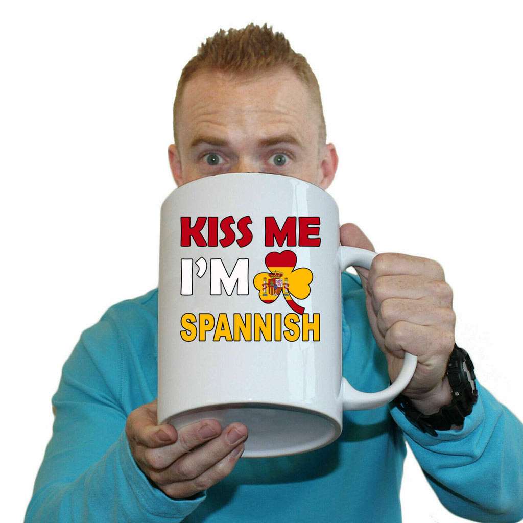 Kiss Me Im Spannish Spain Flag Lucky - Funny Giant 2 Litre Mug