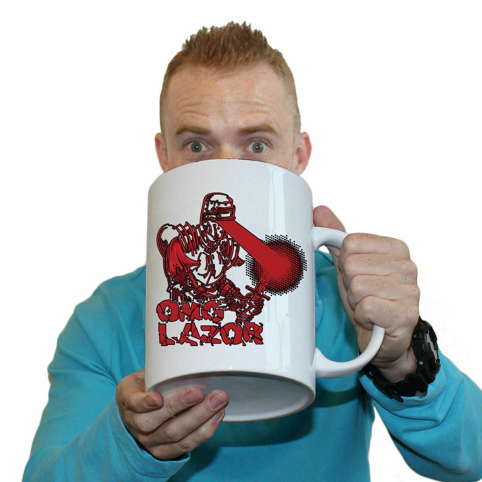 Ned Kelly Omg Lazor - Funny Giant 2 Litre Mug