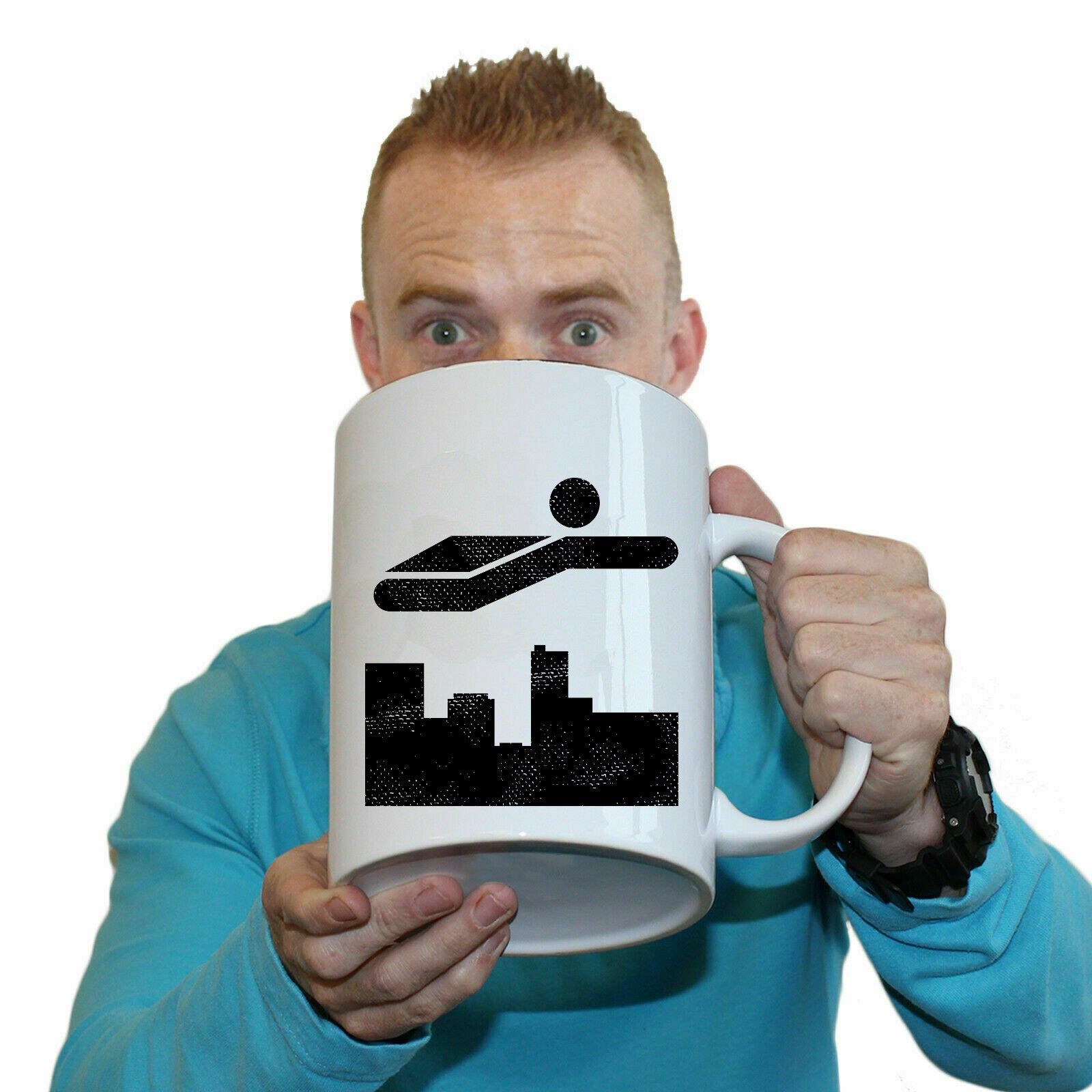 Suburb Superhero Hero City Suburban - Funny Giant 2 Litre Mug