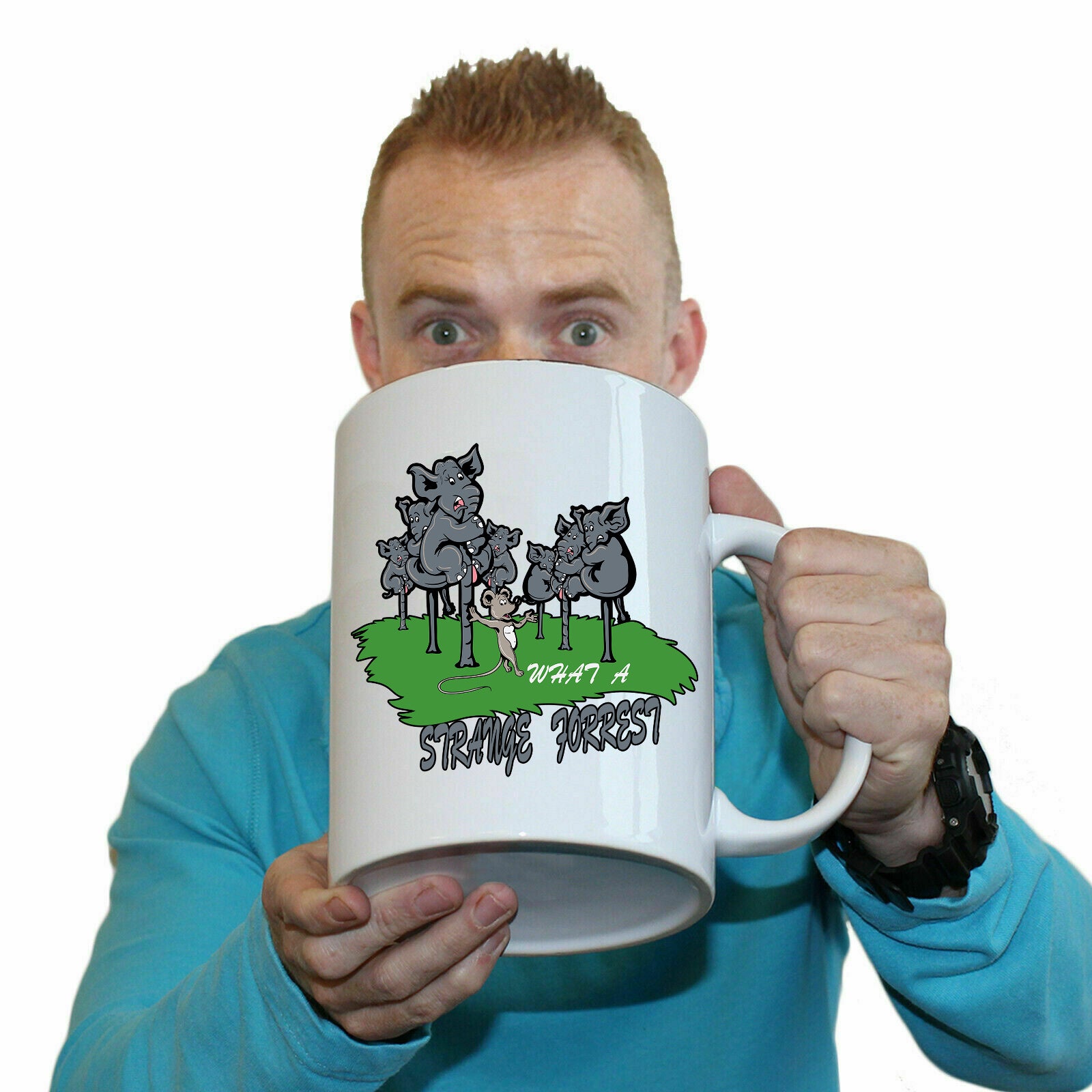 What A Strange Forest Elephant Mouse - Funny Giant 2 Litre Mug