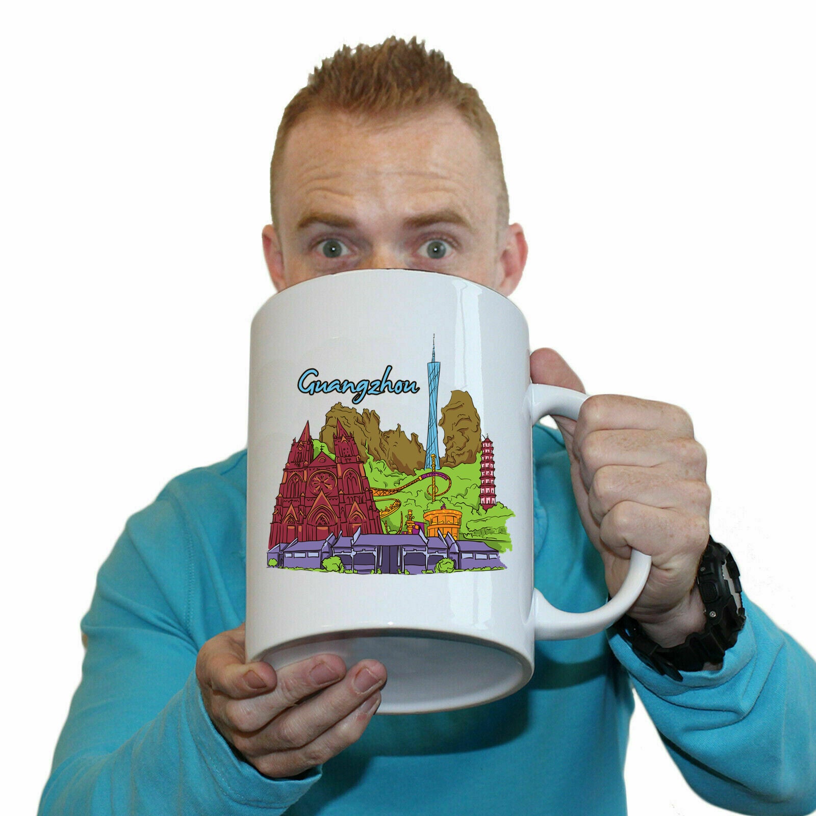 Guangzhou China Country Flag Destination - Funny Giant 2 Litre Mug