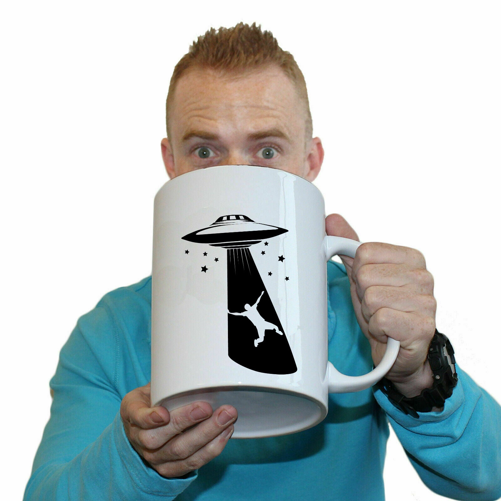 Ufo Sci Fi Abduction - Funny Giant 2 Litre Mug