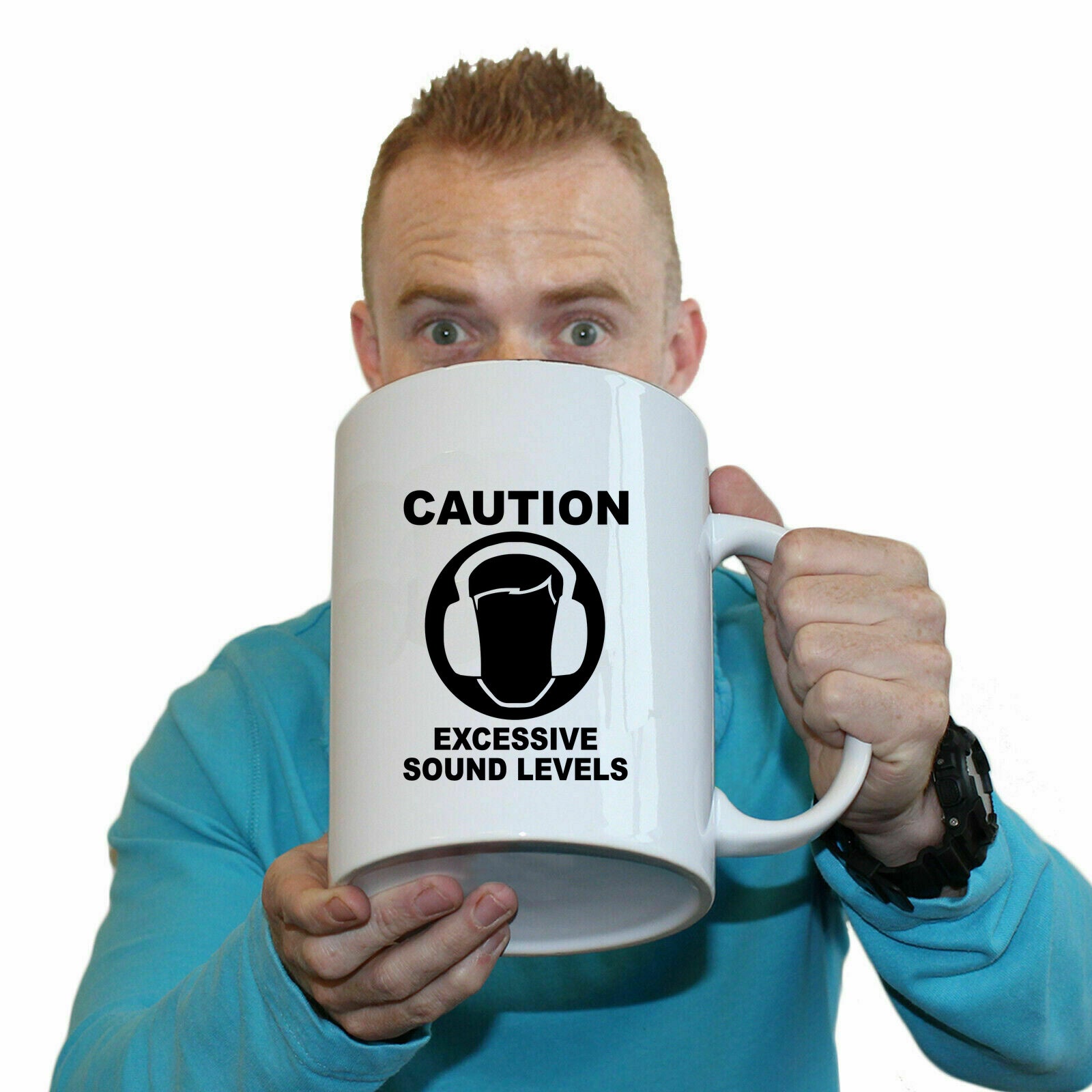 Caution Excessive Sound Levels - Funny Giant 2 Litre Mug Cup