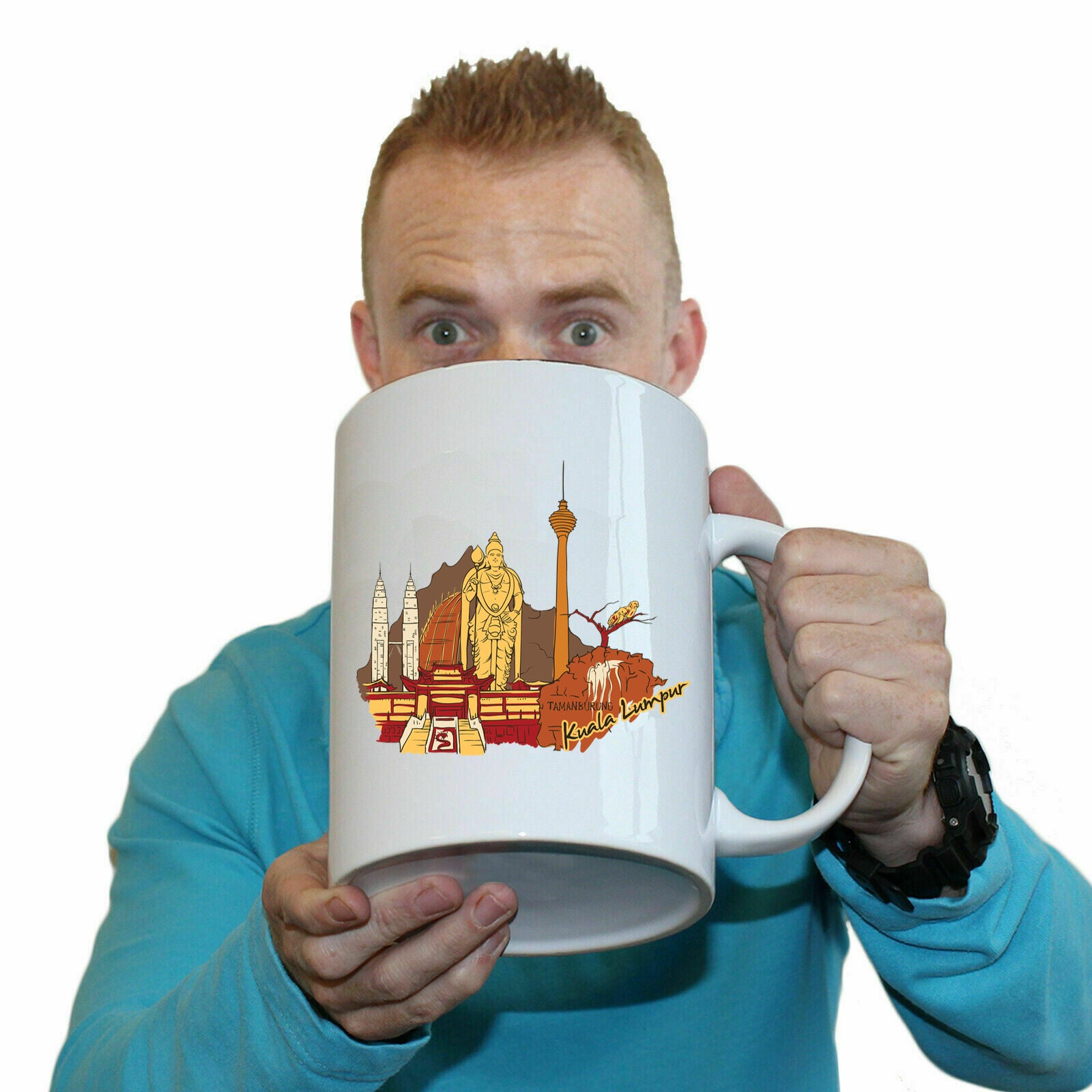 Kuala Lumpur Malaysia Country Flag Destination - Funny Giant 2 Litre Mug